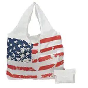 Folding Tote Bag with Carry Straps - Stars & Stripes